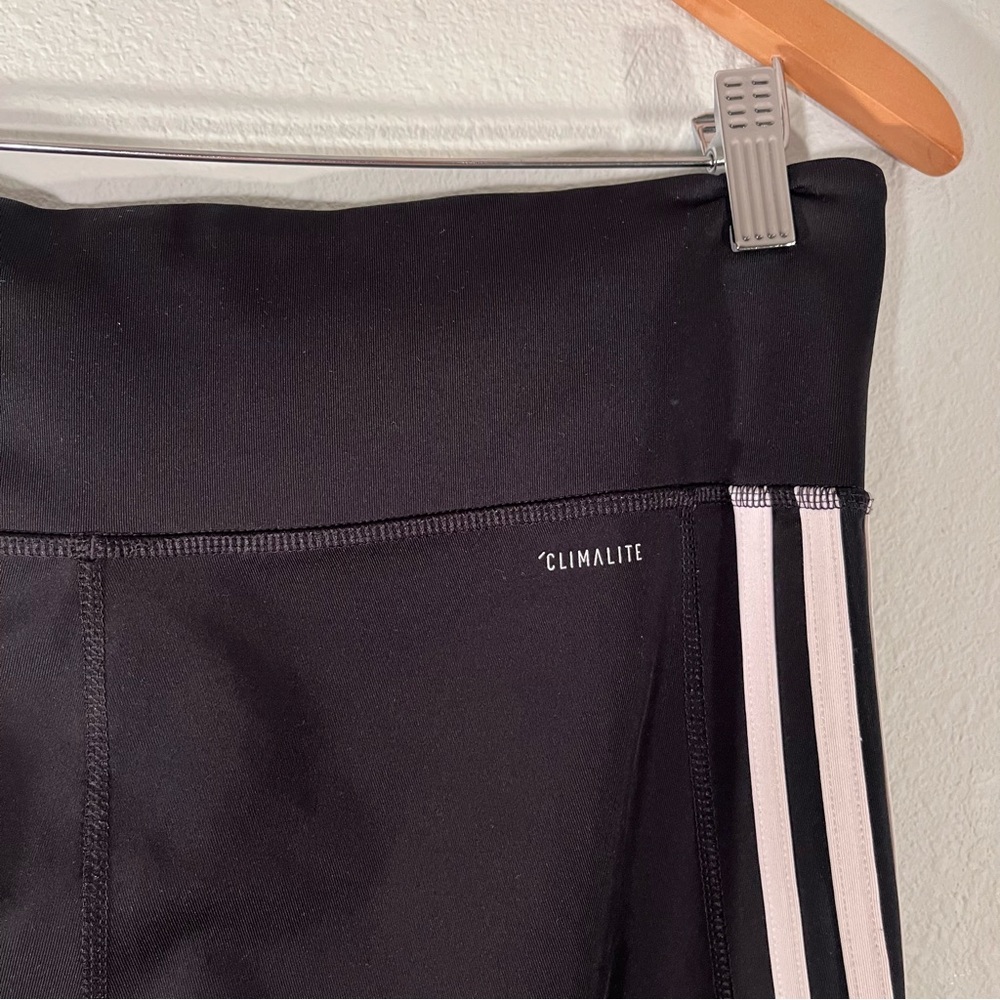 Adidas vintage style Black Leggings with White Stripes women’s size large - Picture 8 of 11
